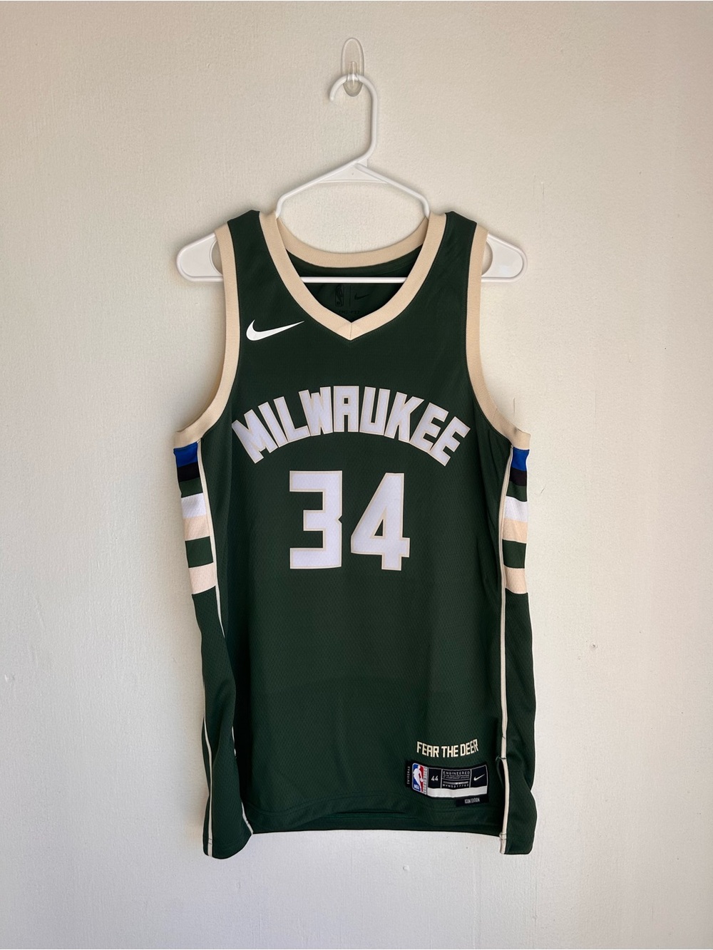 NBA Giannis Antetokounmpo  'Fear The Deer' Icon Edition Jersey - Cream Trim